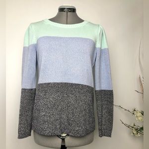 Talbots Pima Cotton Colour Block Long Sleeve Knit Top